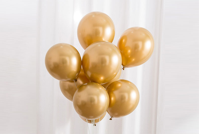 10-Zoll-Chrom-Roségold-Luftballons